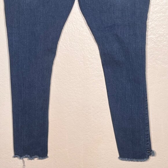 Shein Women Distressed Skinny Jeans 3XL Dark Blue Wash Frayed Hem Stretch Comfy - Picture 6 of 14